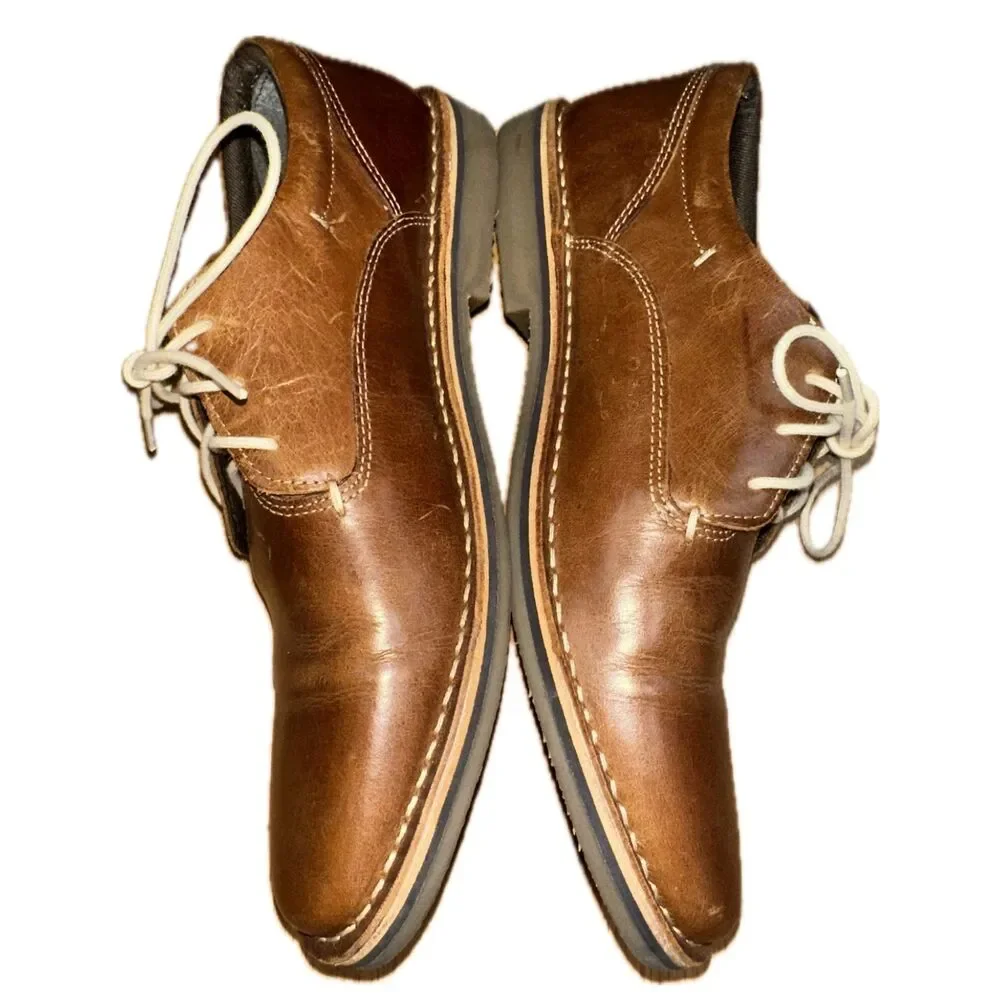 Steve Madden Men's Harpoon Leather Oxford, Size 9.5,‎ Wood
